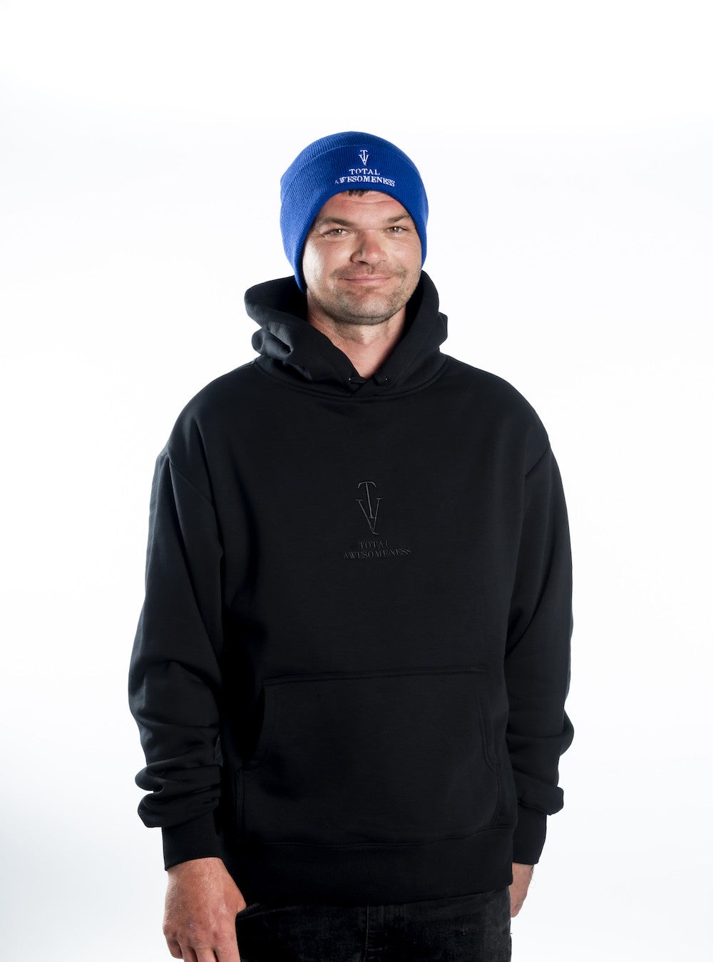 Men’s Heavy Hoodie Black - Black Logo Embroidery