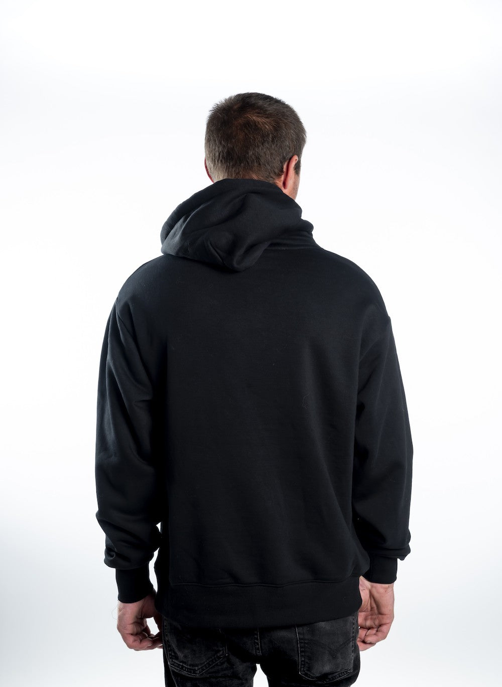 Men's Relaxed Hoodie — Black - Black Logo