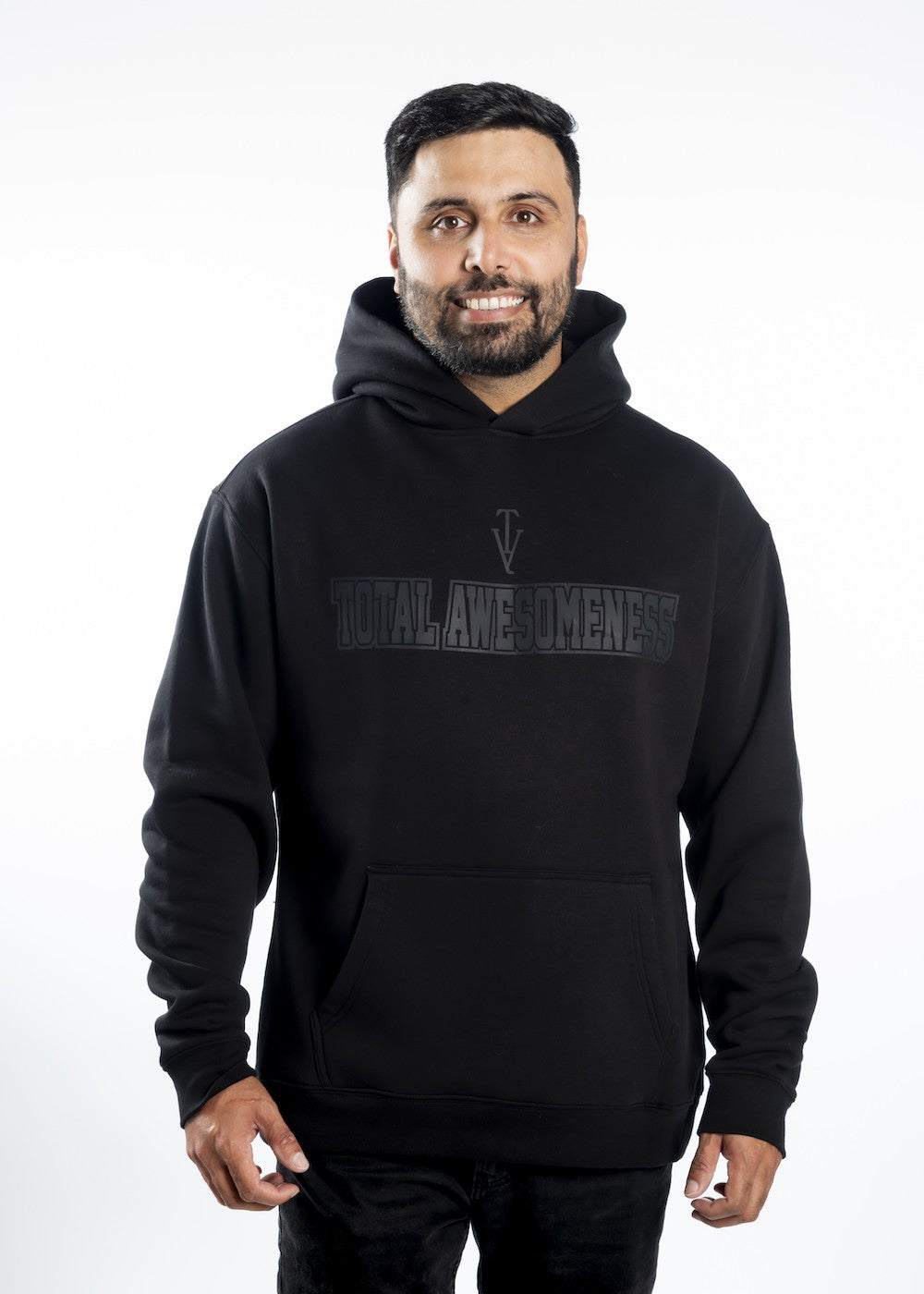 Men’s Heavy Hoodie – Black with Logo Printed