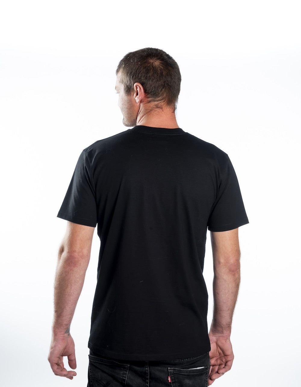 Men's Short Sleeve T-Shirt - Black – Black Logo Outline (Vinyl)