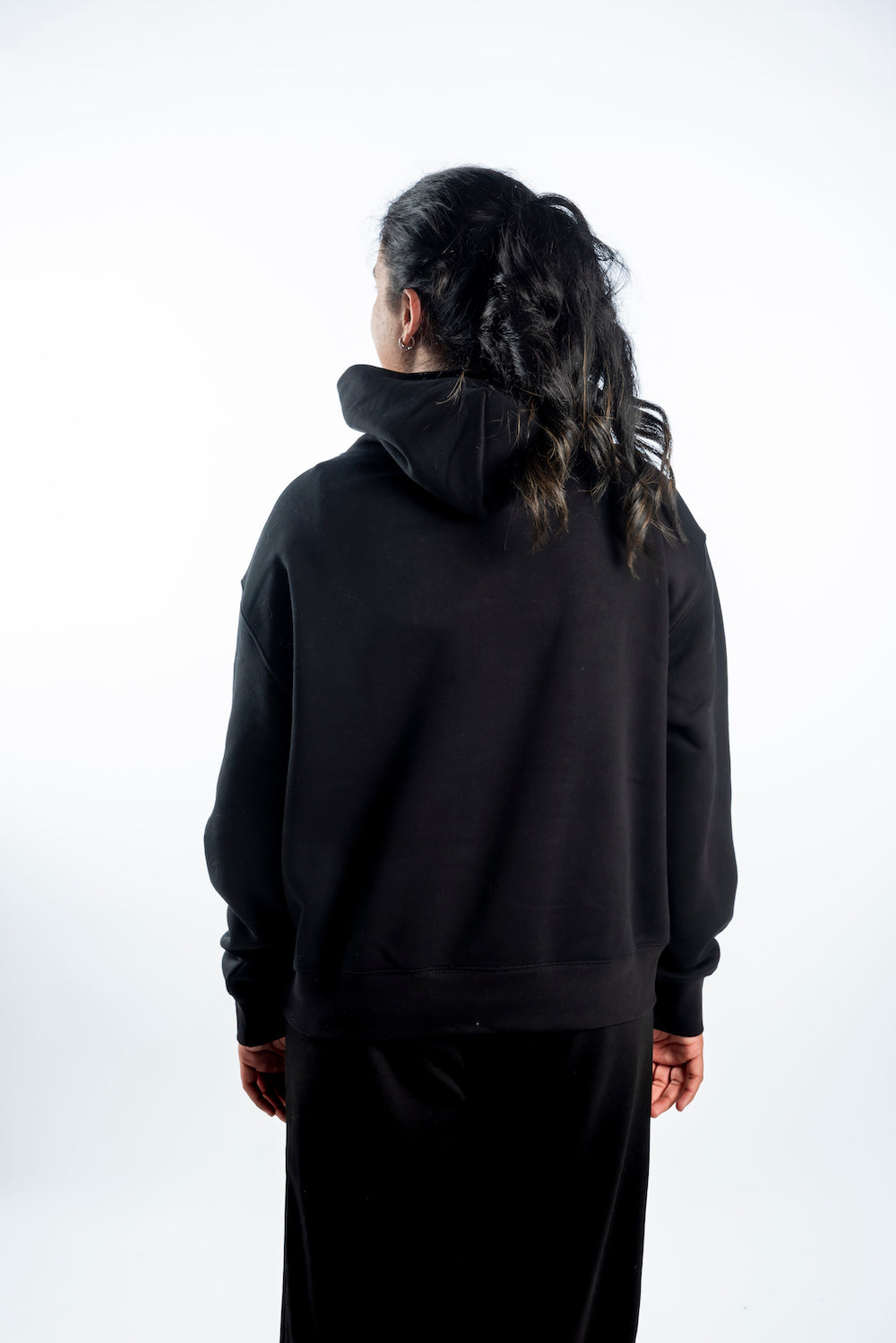 Women's Relaxed Hoodie - Black - Gold Logo - Embroidery