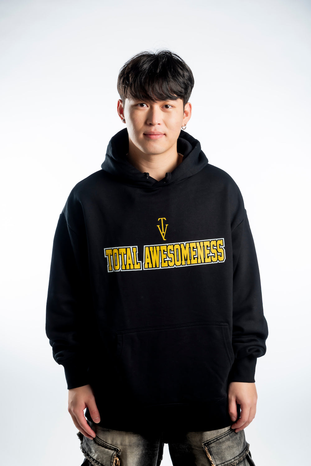 Men’s Heavy Hoodie – Black - Gold Logo