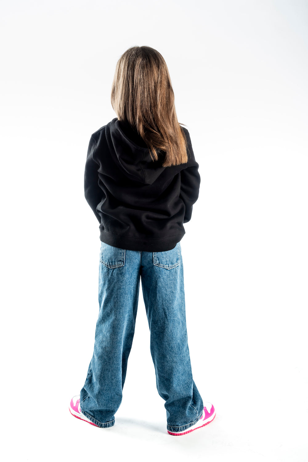 Youth Hoodie – Black - Pink Logo