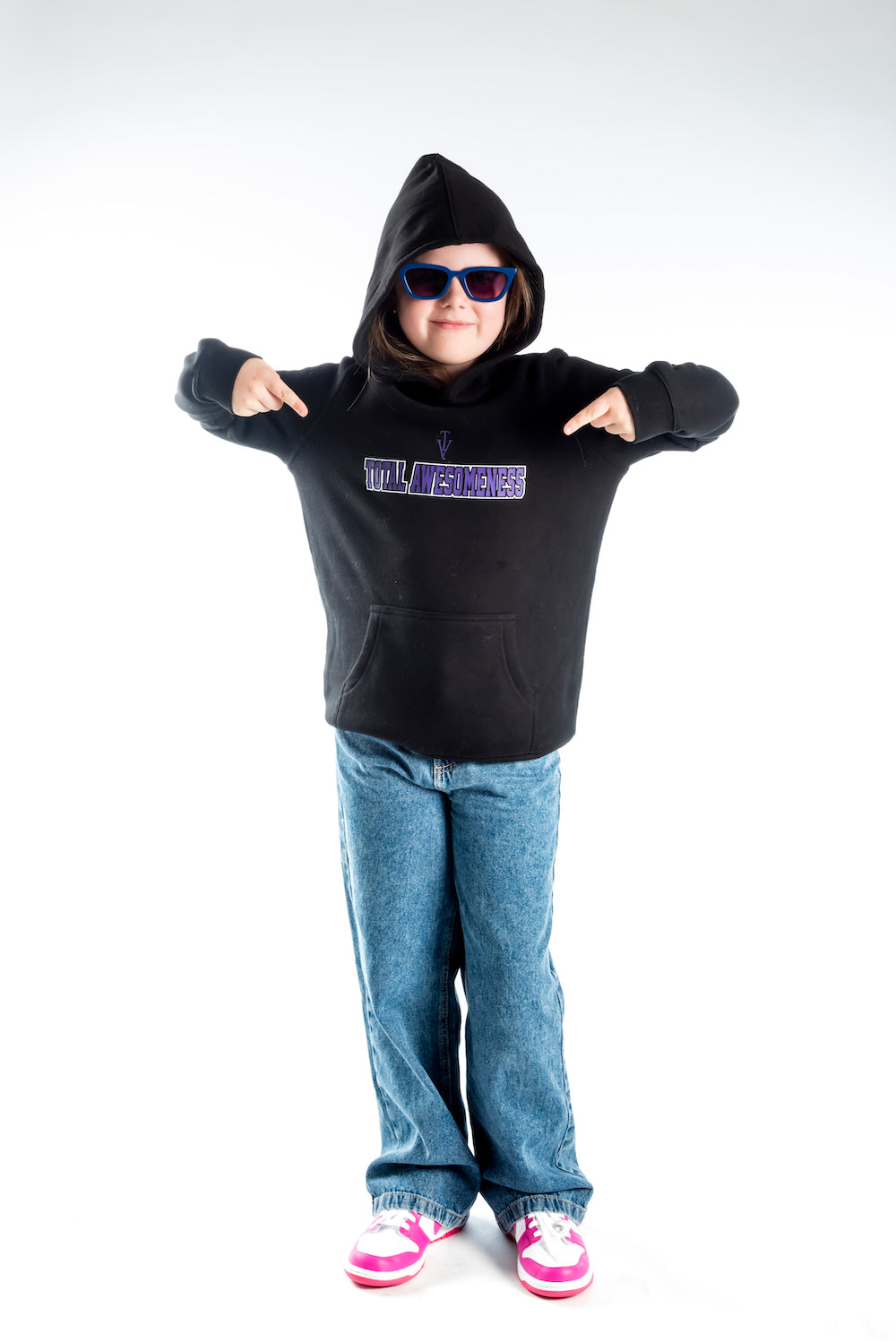 Youth Hoodie – Black - Purple Logo