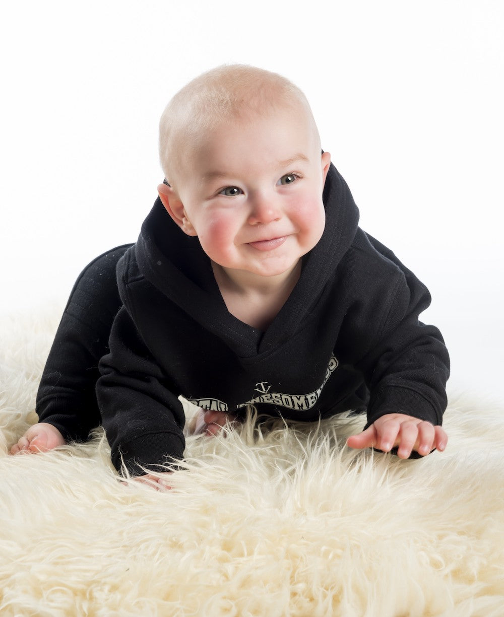 Kid's Hoodie – Black - White Logo