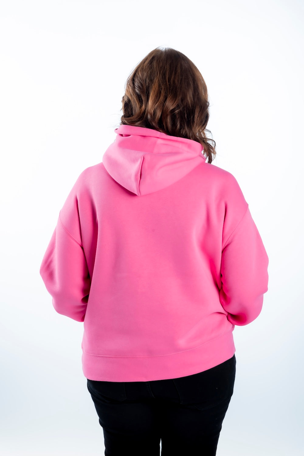 Women's Relaxed Hoodie - Charity Pink - Pink Logo - Embroidery
