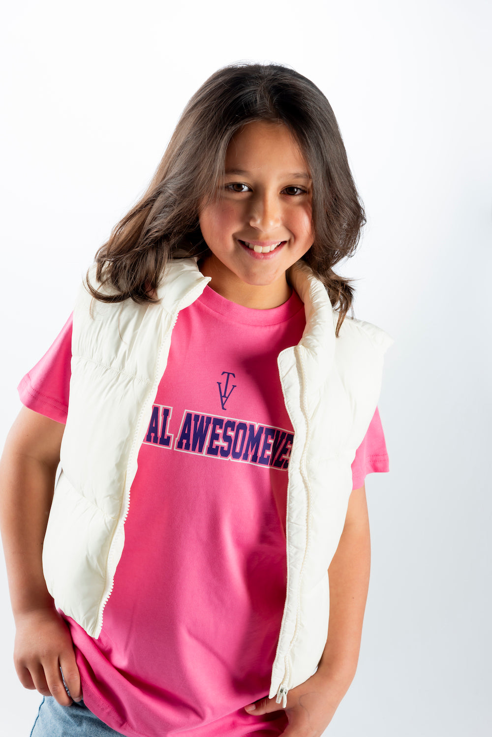 Youth Short Sleeve T-shirt - Pink - Purple Logo