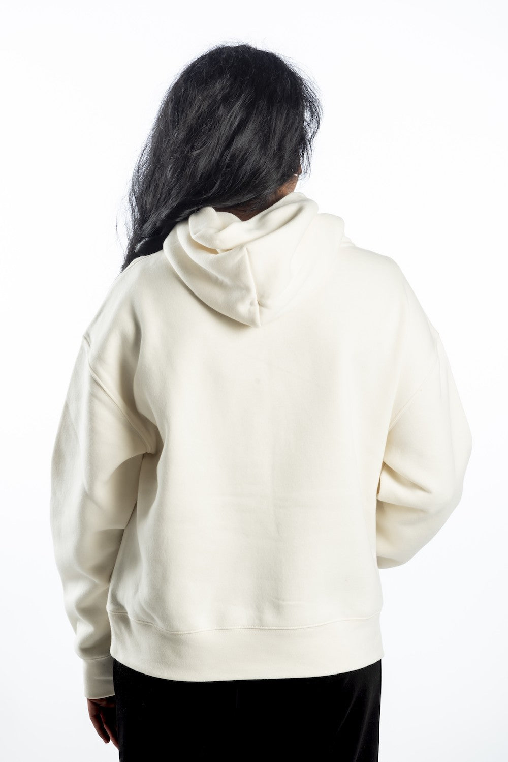 Women's Relaxed Hoodie - Ecru - Cream Logo - Embroidery