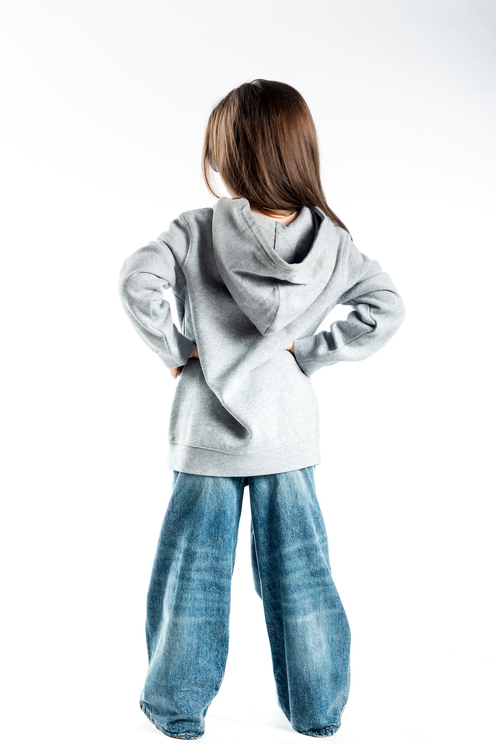 Kid's Hoodie - Grey Marle – Black Logo