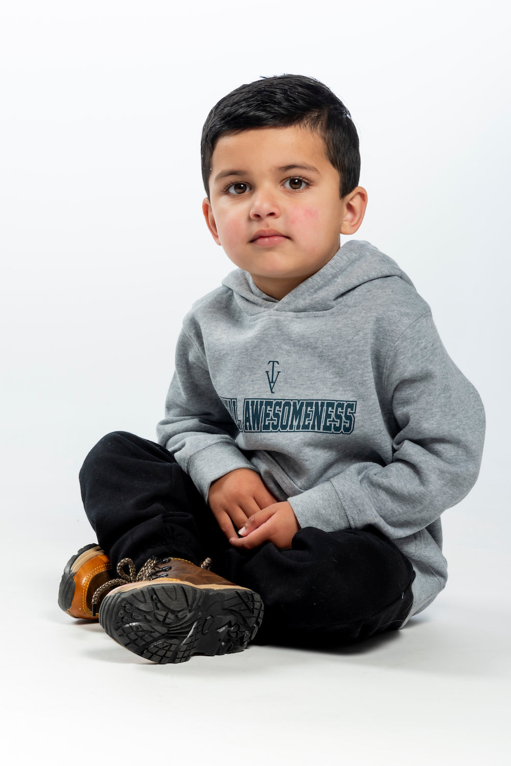 Kid's Hoodie – Grey Marle - Grey Logo