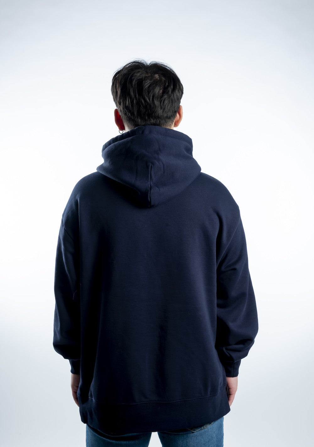Men’s Heavy Hoodie – Navy with White Logo