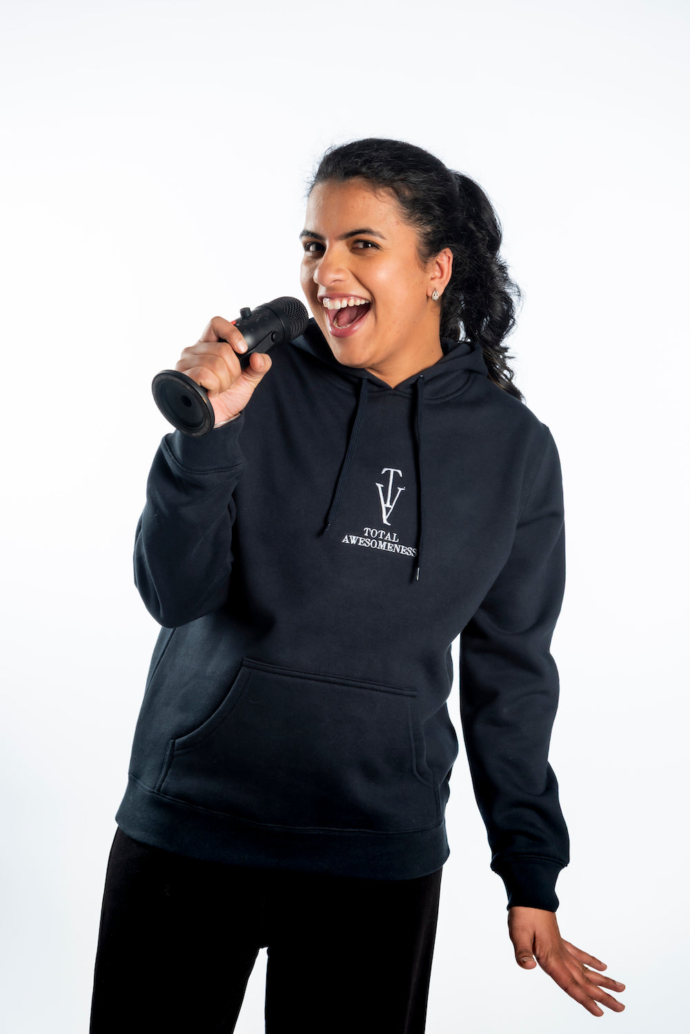 Women’s Classic Stencil Hoodie – Navy - White Embroidered Logo