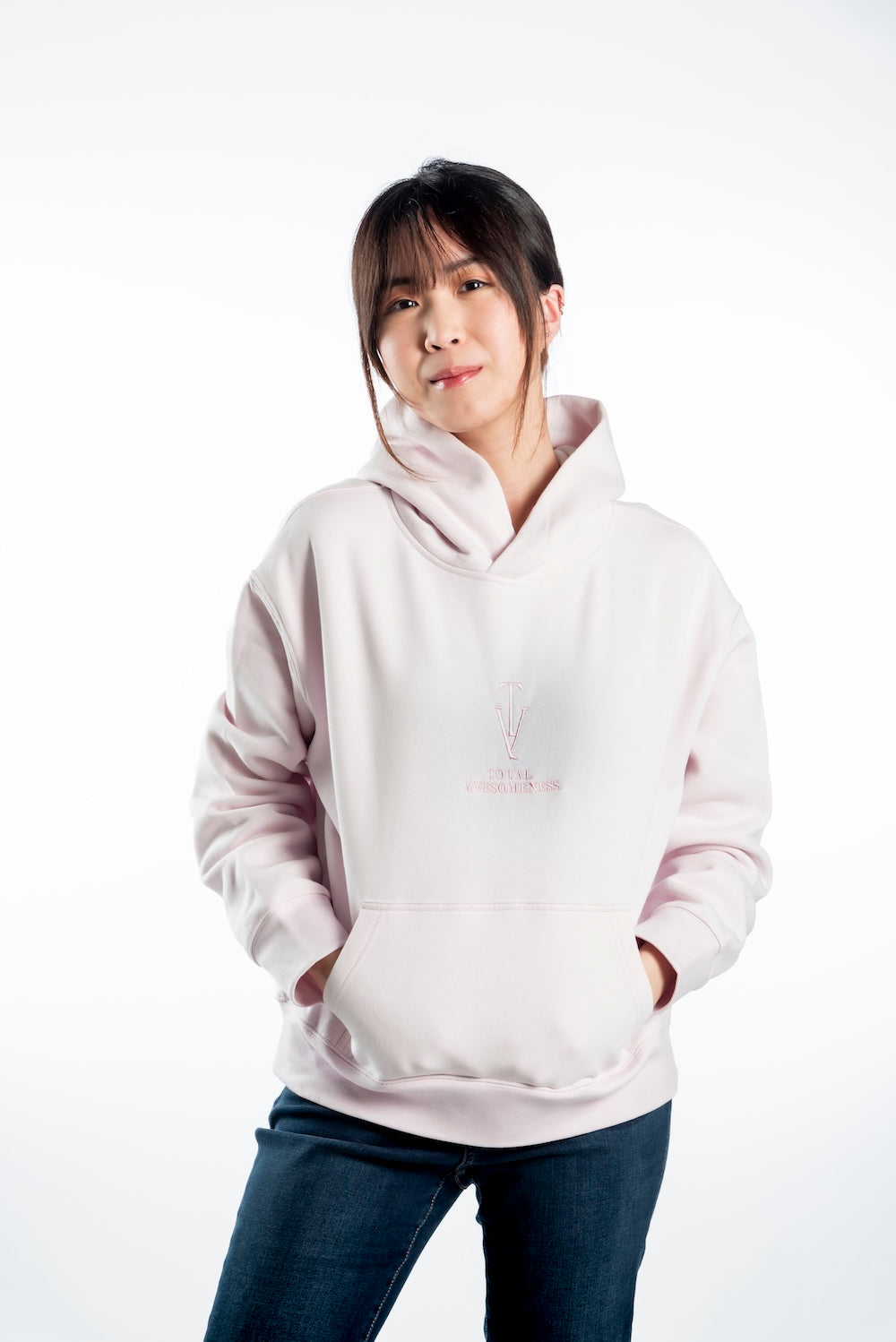 Women's Relaxed Hoodie - Orchid - Pink Logo - Embroidery