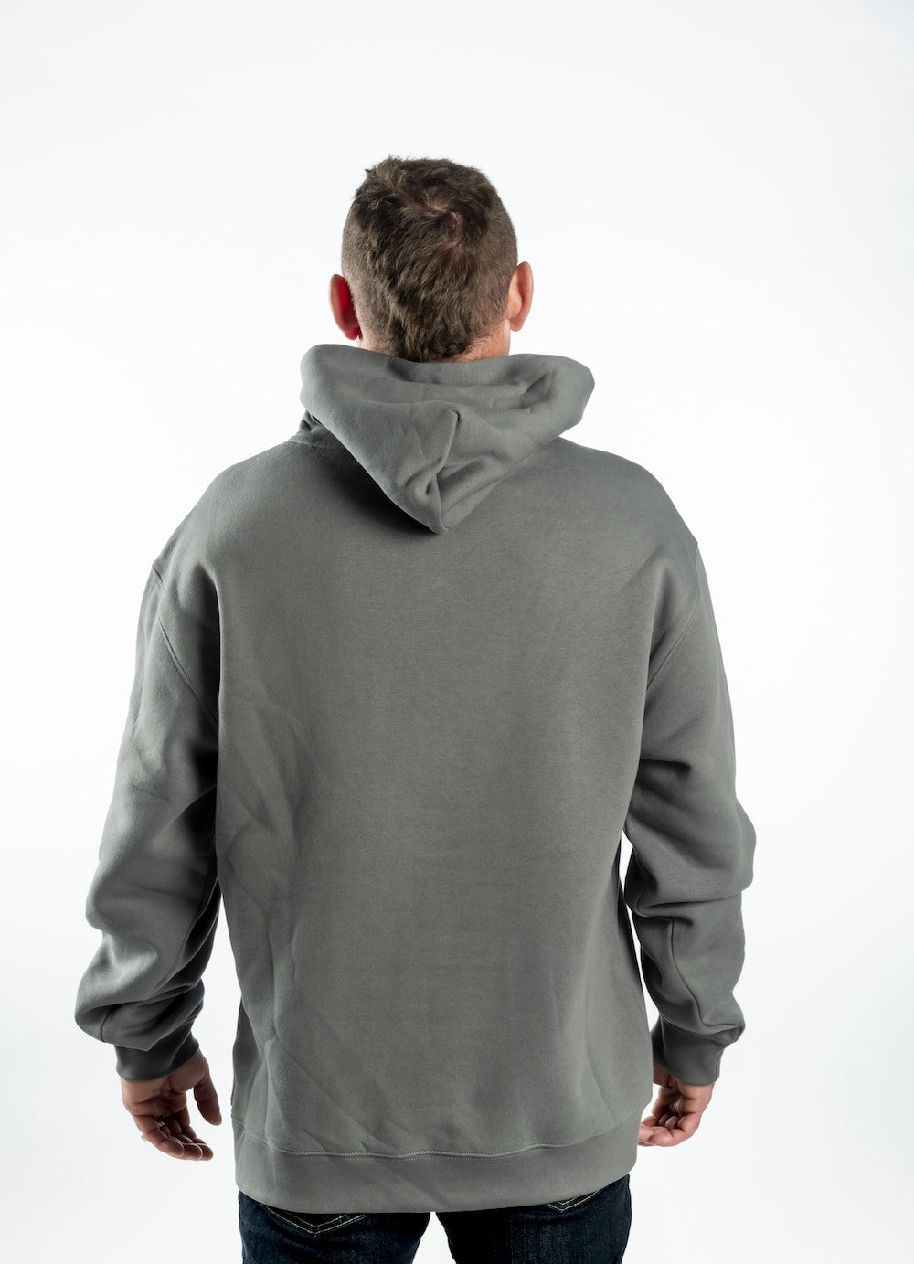 Men's Relaxed Hoodie — Shadow - Grey Embroidered Logo