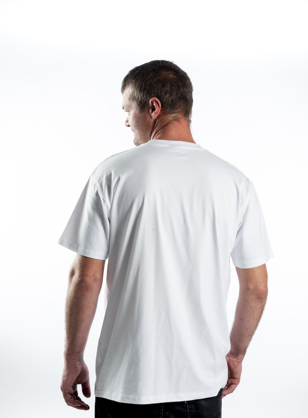 Men's Short Sleeve T-Shirt - White – Black Logo Outline