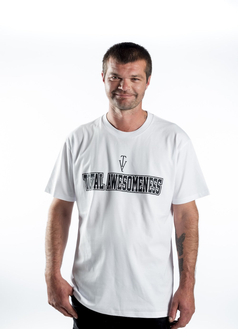 Men's Short Sleeve T-Shirt - White – Black Logo Outline