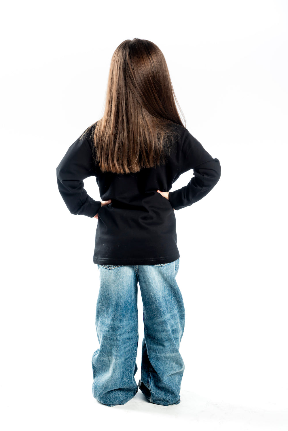 Kid's Heavy Weight Warm Long Sleeve T-Shirt - Black – Black Logo