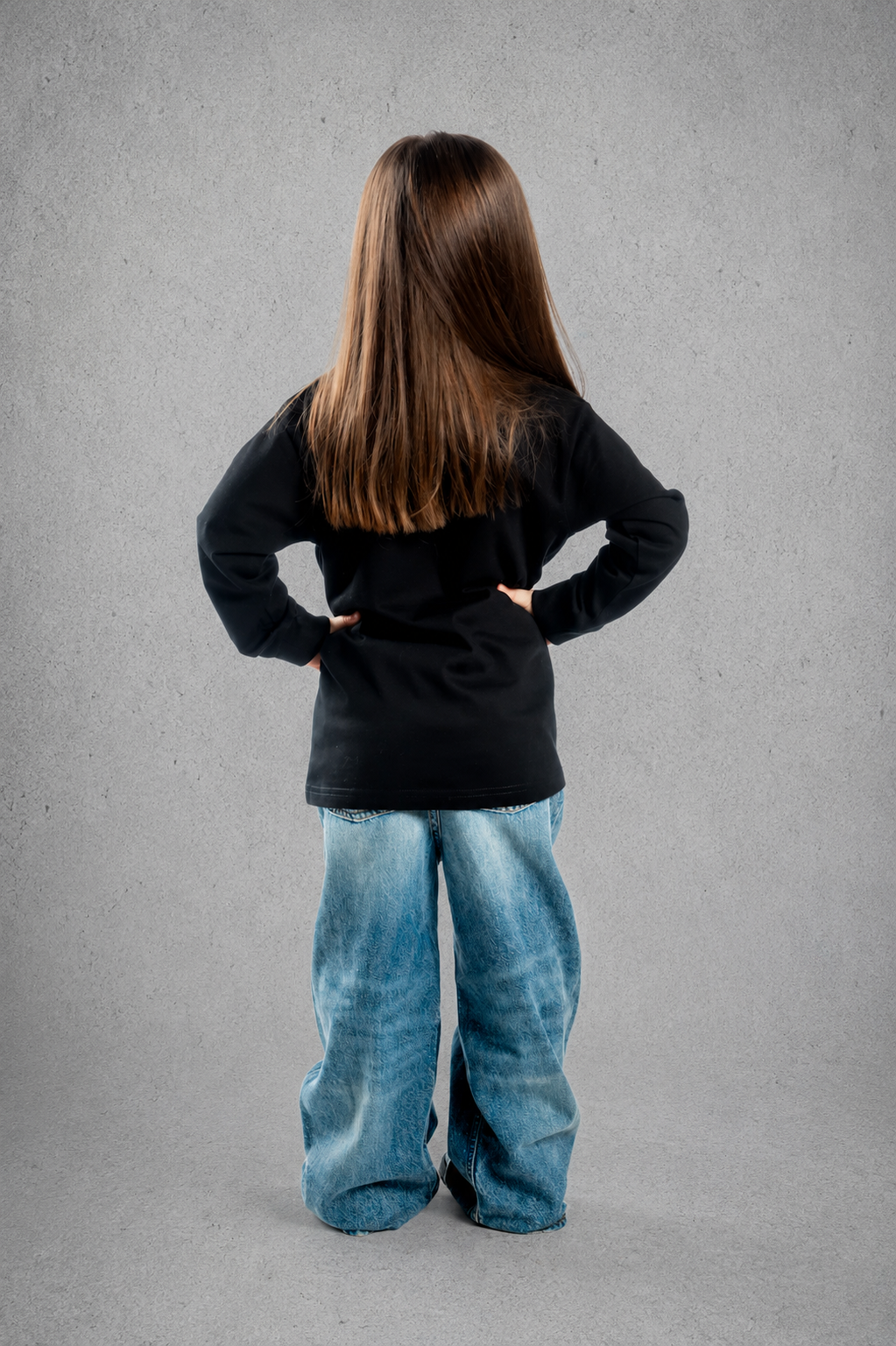 Kid's Heavy Weight Warm Long Sleeve T-Shirt - Black – Black Logo