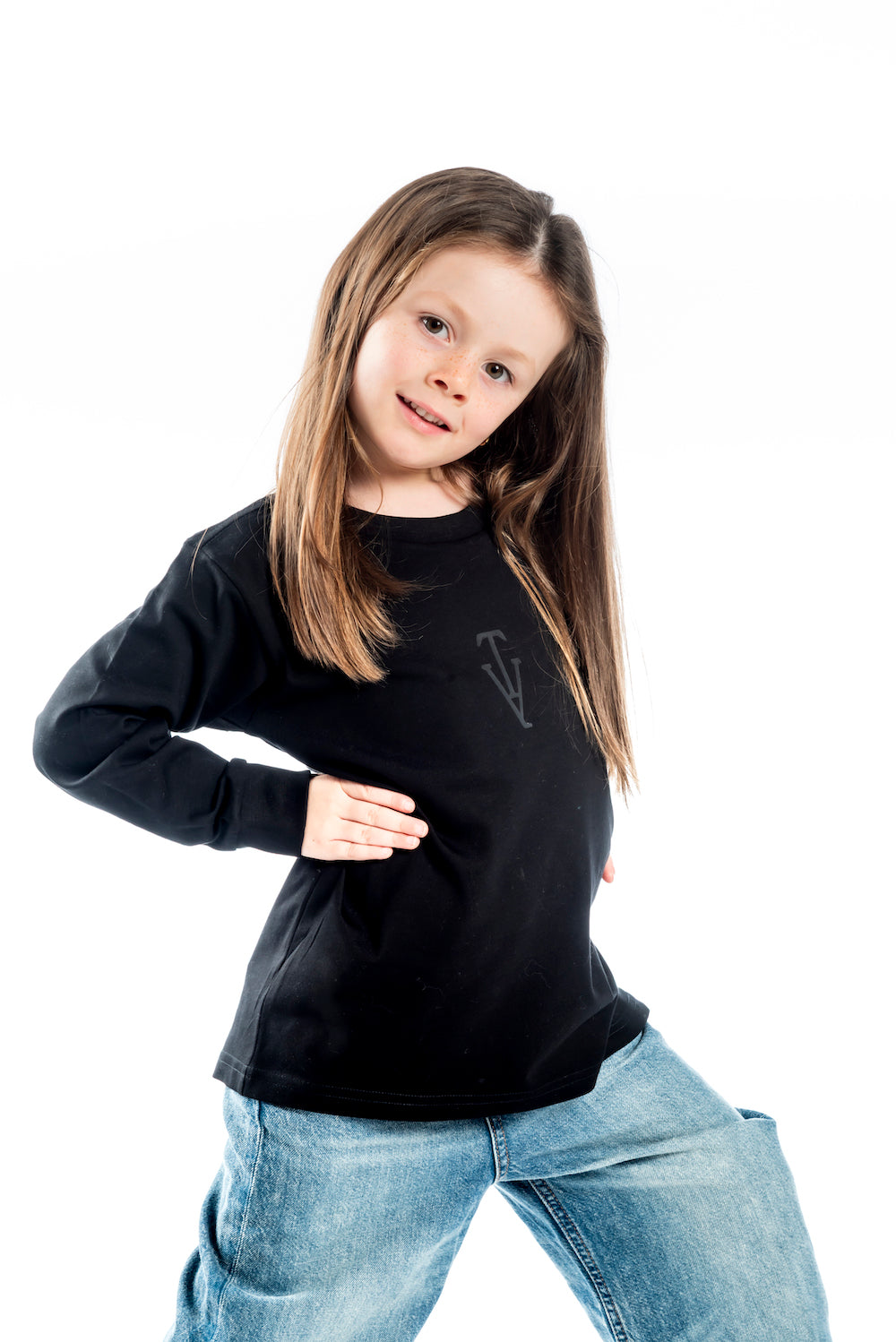 Kid's Heavy Weight Warm Long Sleeve T-Shirt - Black – Black Logo