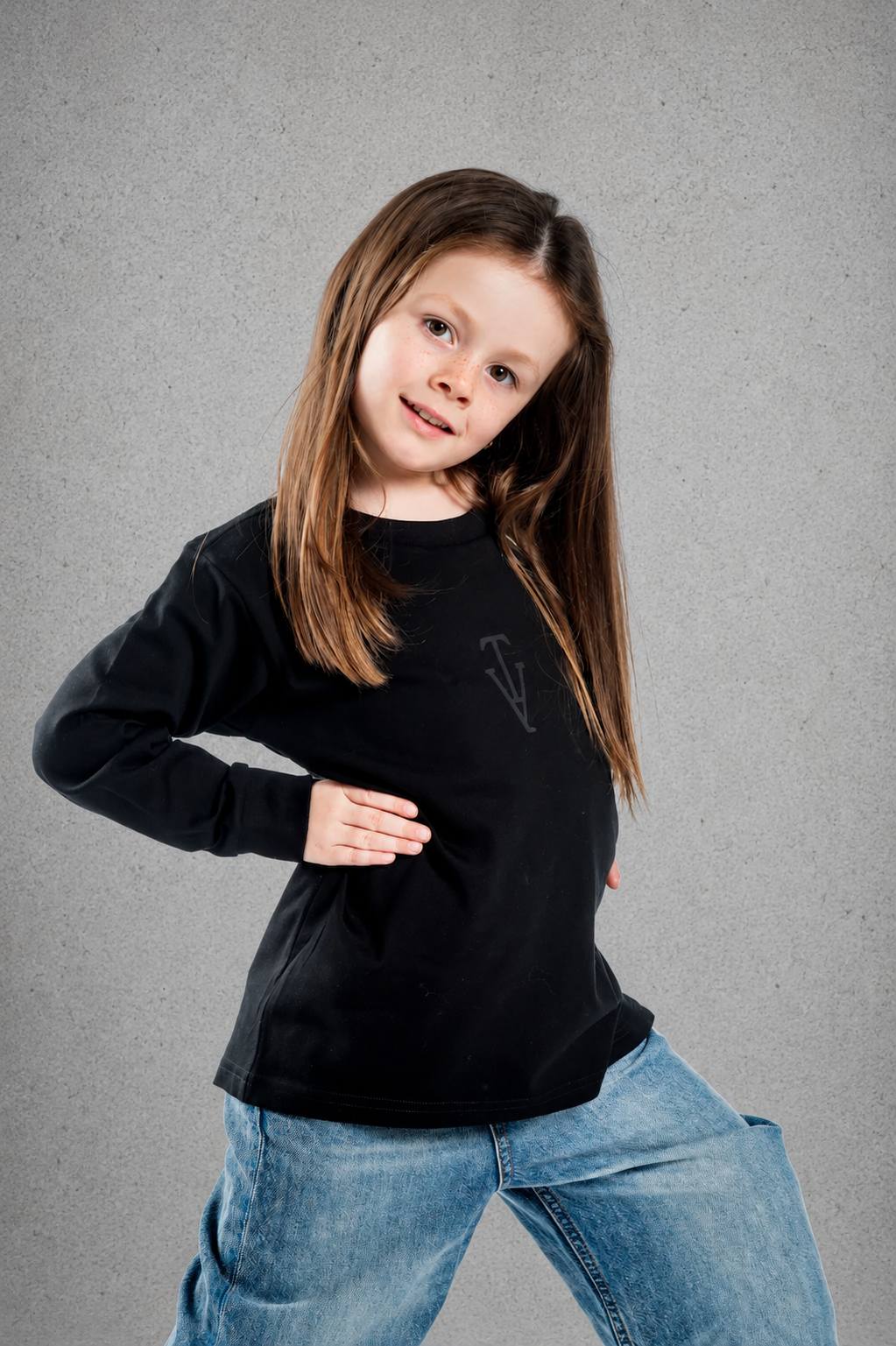 Kid's Heavy Weight Warm Long Sleeve T-Shirt - Black – Black Logo