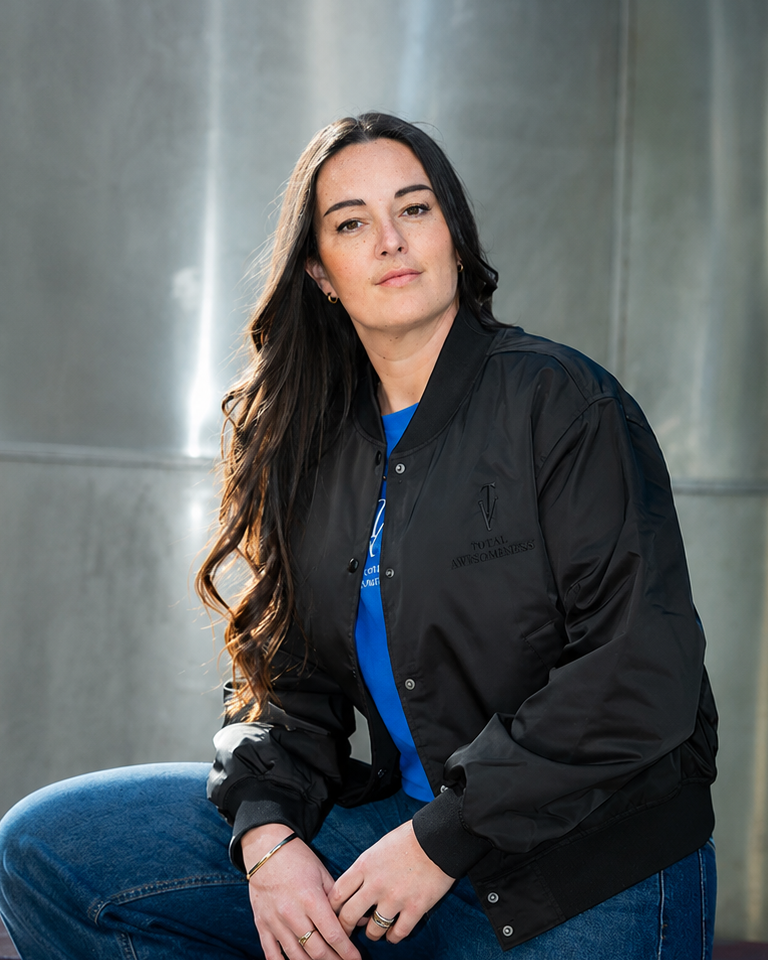 Women's College Bomber Jacket - Black - Embroidered Black Logo
