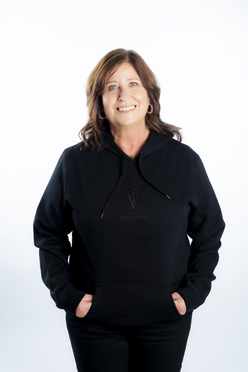 Women’s Classic Stencil Hoodie – Black - Black Embroidered Logo