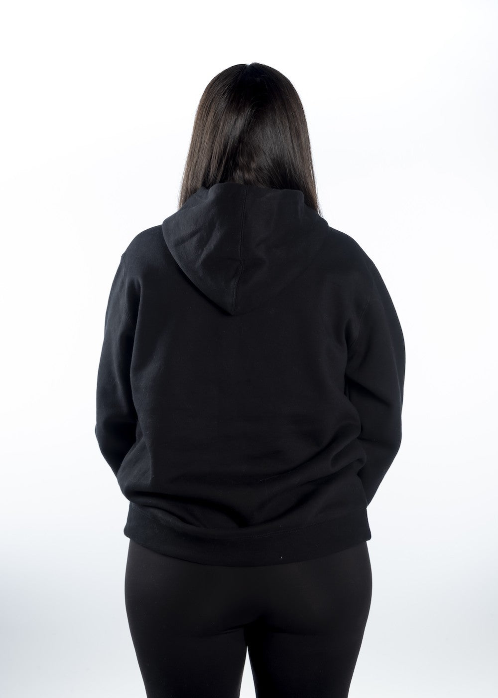 Women’s Stencil Hoodie – Black - Black Logo - Printed