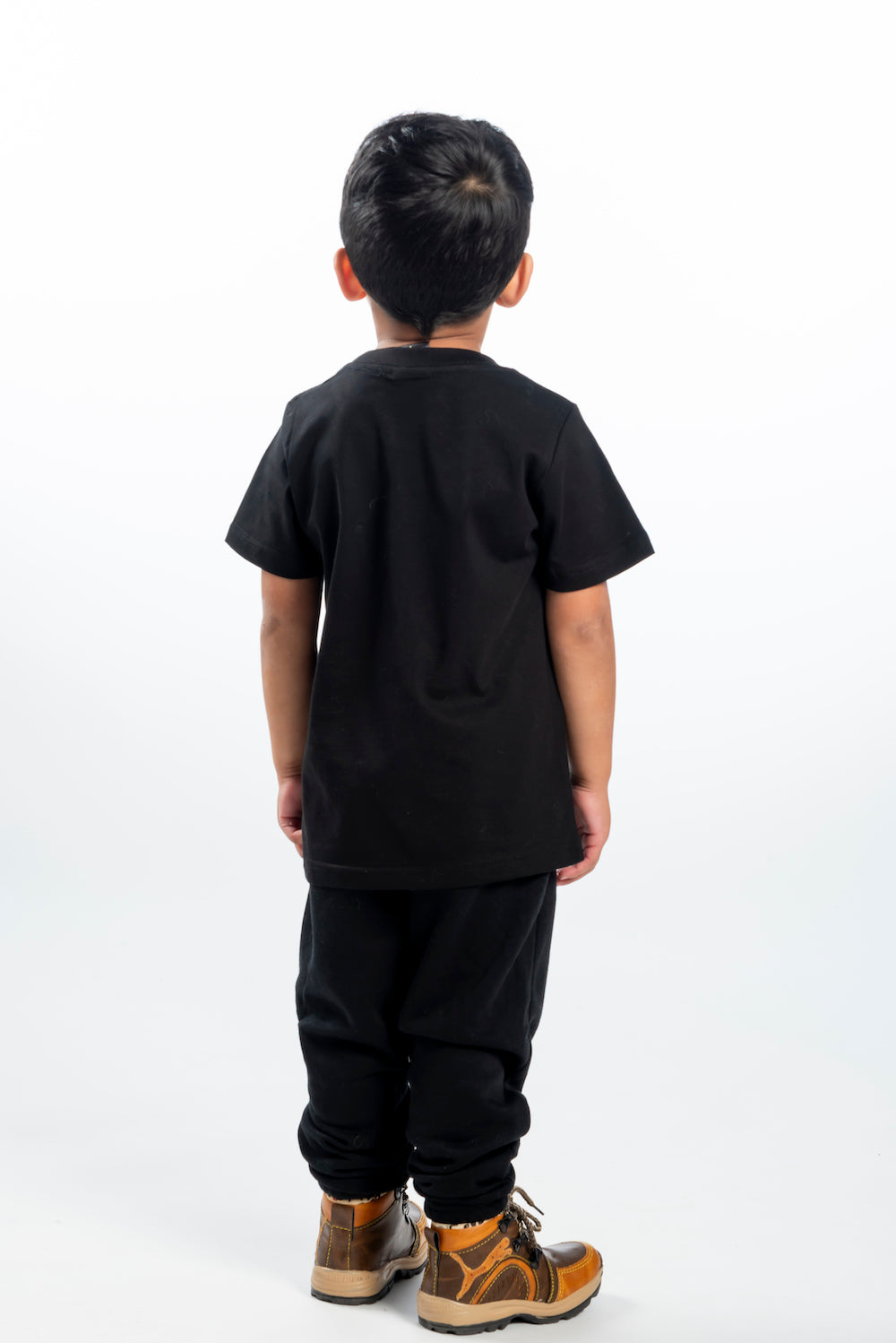 Kid's Short Sleeve Black T-Shirt with Black Logo