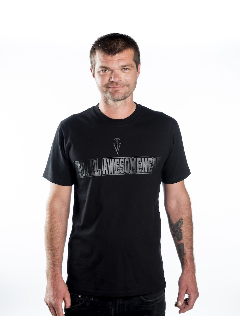 Men's Short Sleeve T-Shirt - Black – Black Logo Outline (Vinyl)
