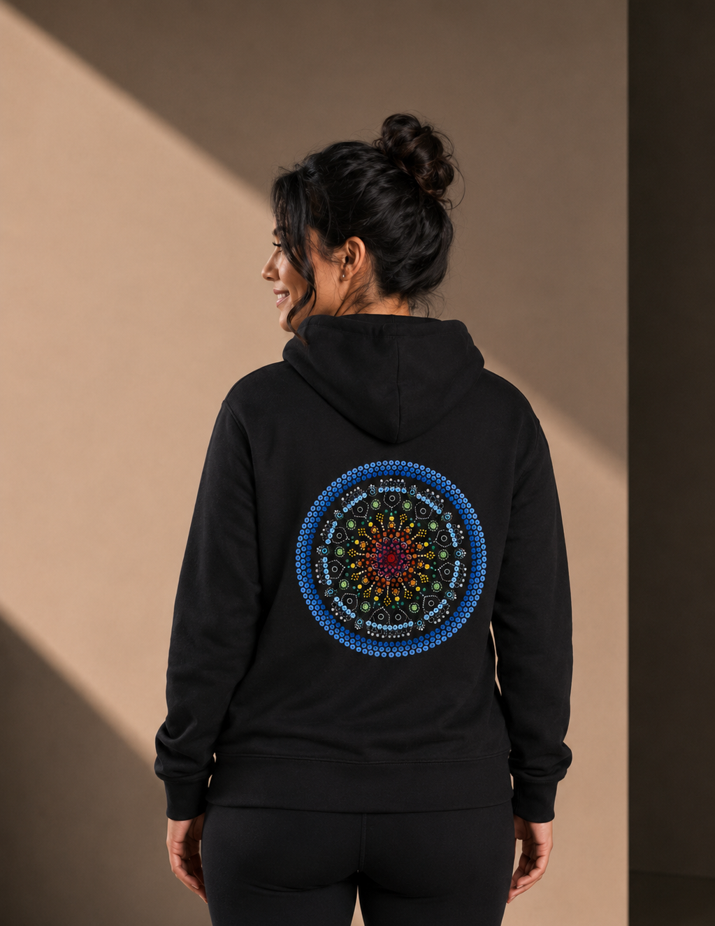Women’s Classic Hoodie – Black - Blue Embroidered Logo