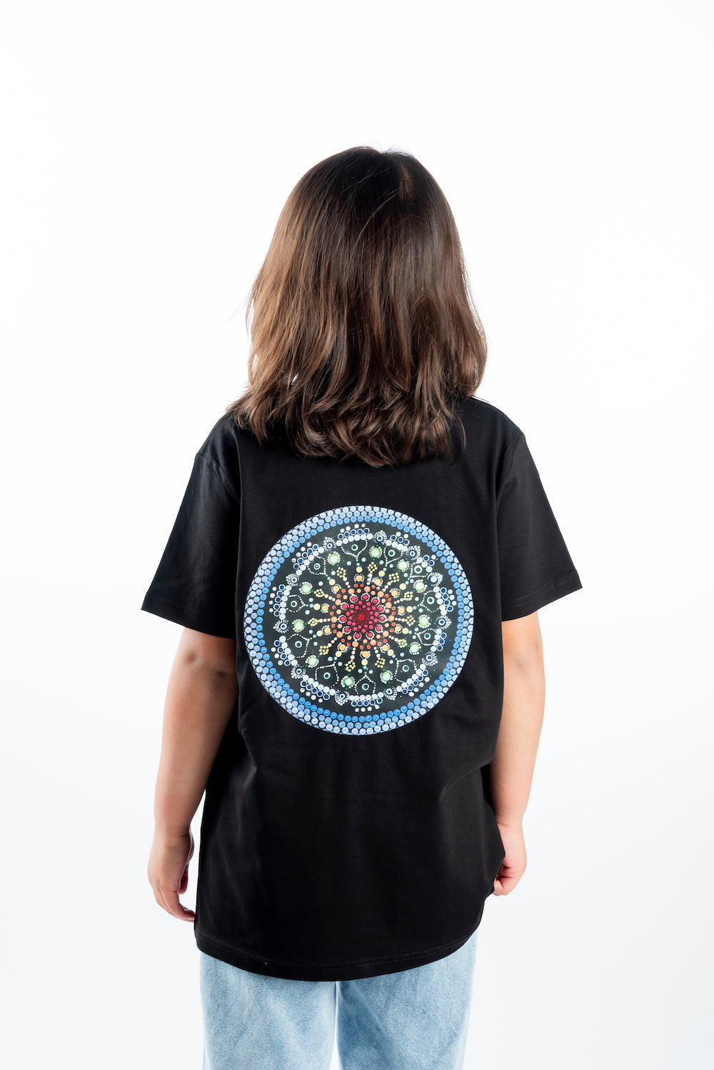 Youth Short Sleeve T-Shirt – Black - Blue Logo & Back Picture