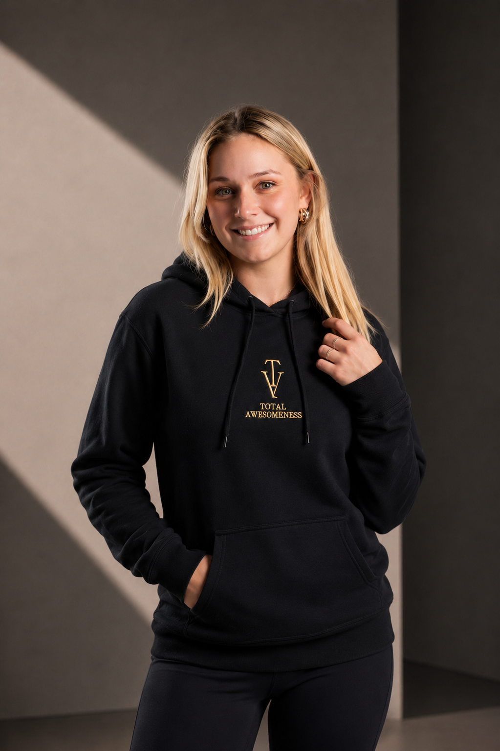 Women’s Classic Hoodie – Black - Gold Embroidered Logo