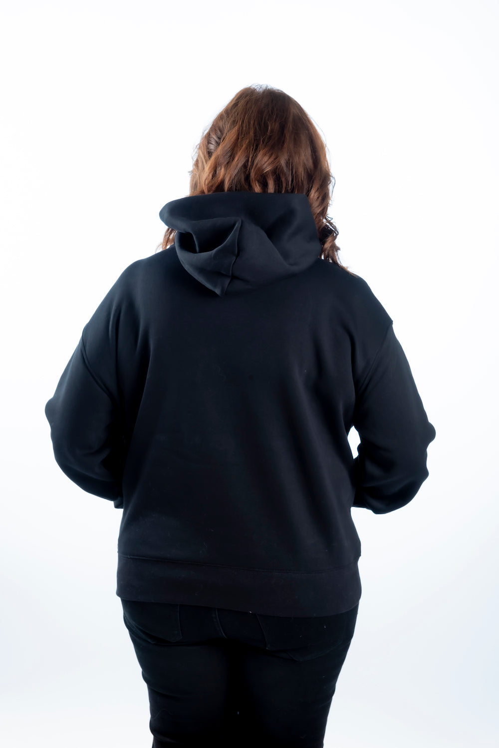 Women's Relaxed Hoodie - Black - Gold Logo - Printed