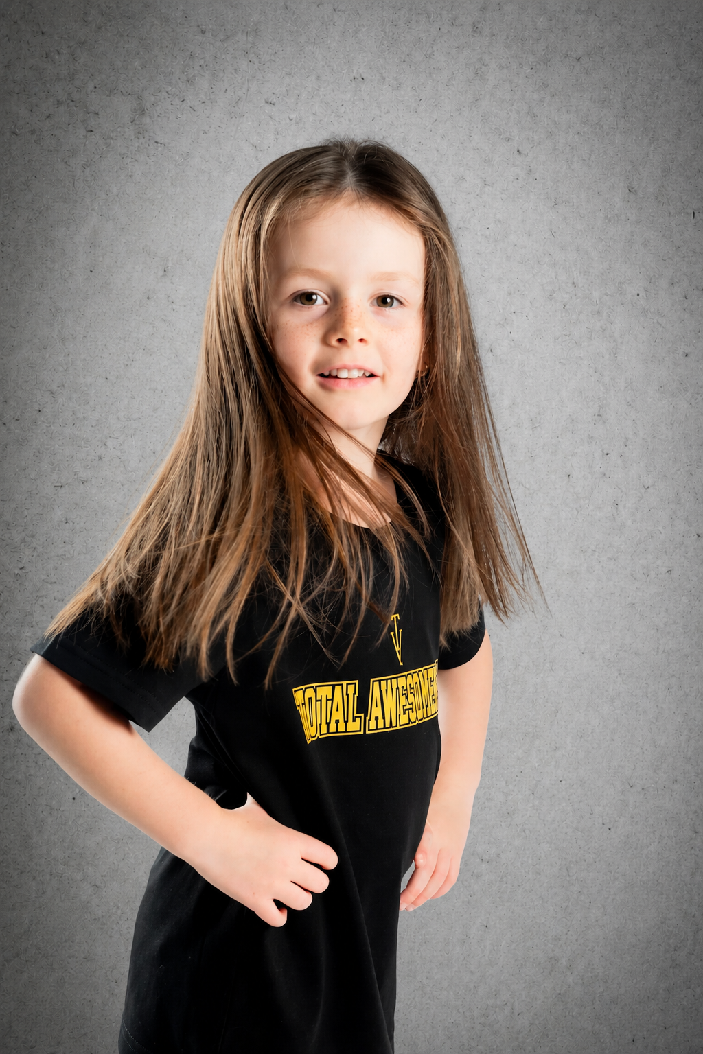 Kid's Short Sleeve T-Shirt - Black with Gold Logo