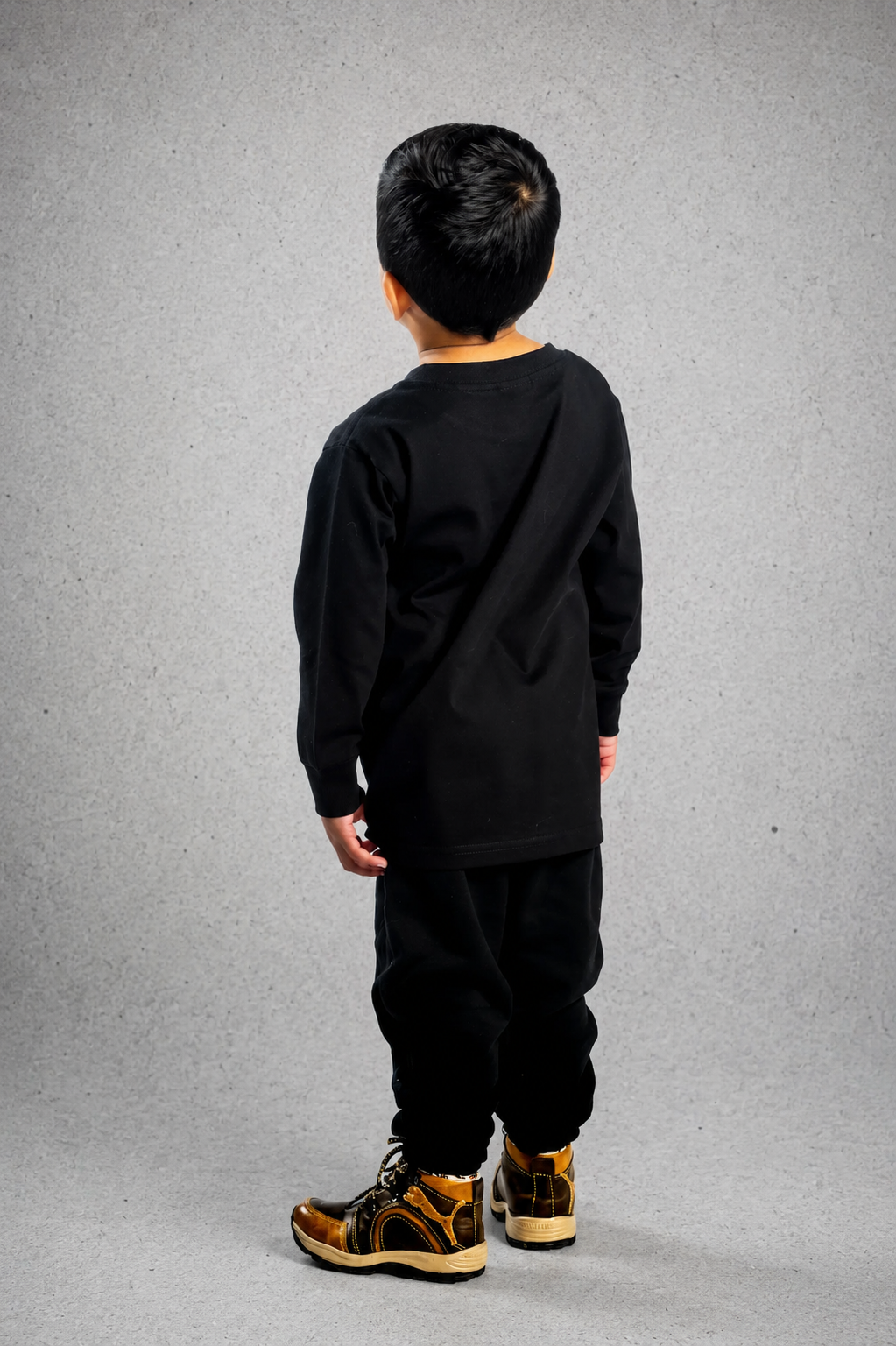 Kid's Heavy Weight Long Sleeve T-Shirt – White Logo - Blue Words