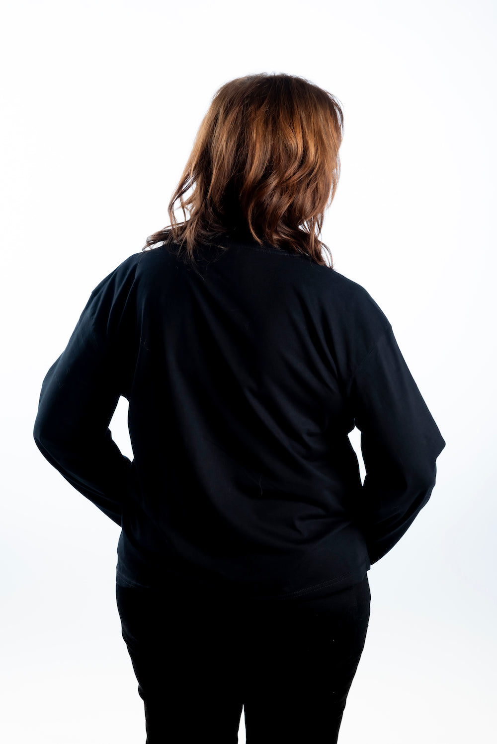 Women's Long Sleeve T-Shirt – Black - White Logo