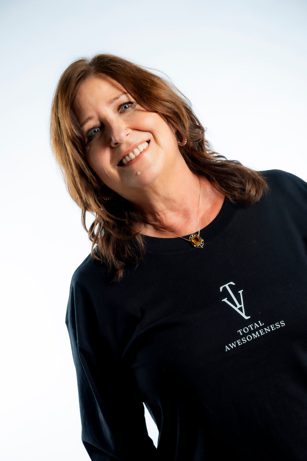 Women's Long Sleeve T-Shirt – Black - White Logo