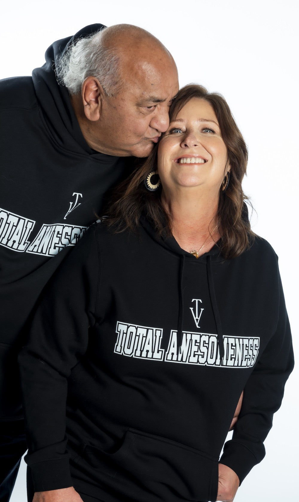 Women’s Stencil Hoodie – Black - White Logo - Printed