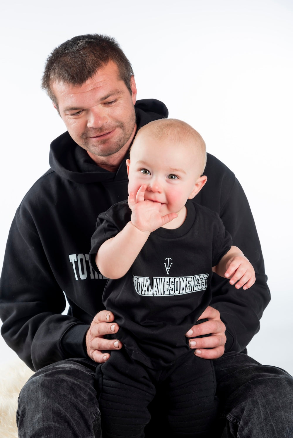 Infant Organic T-Shirt – Black - White Logo