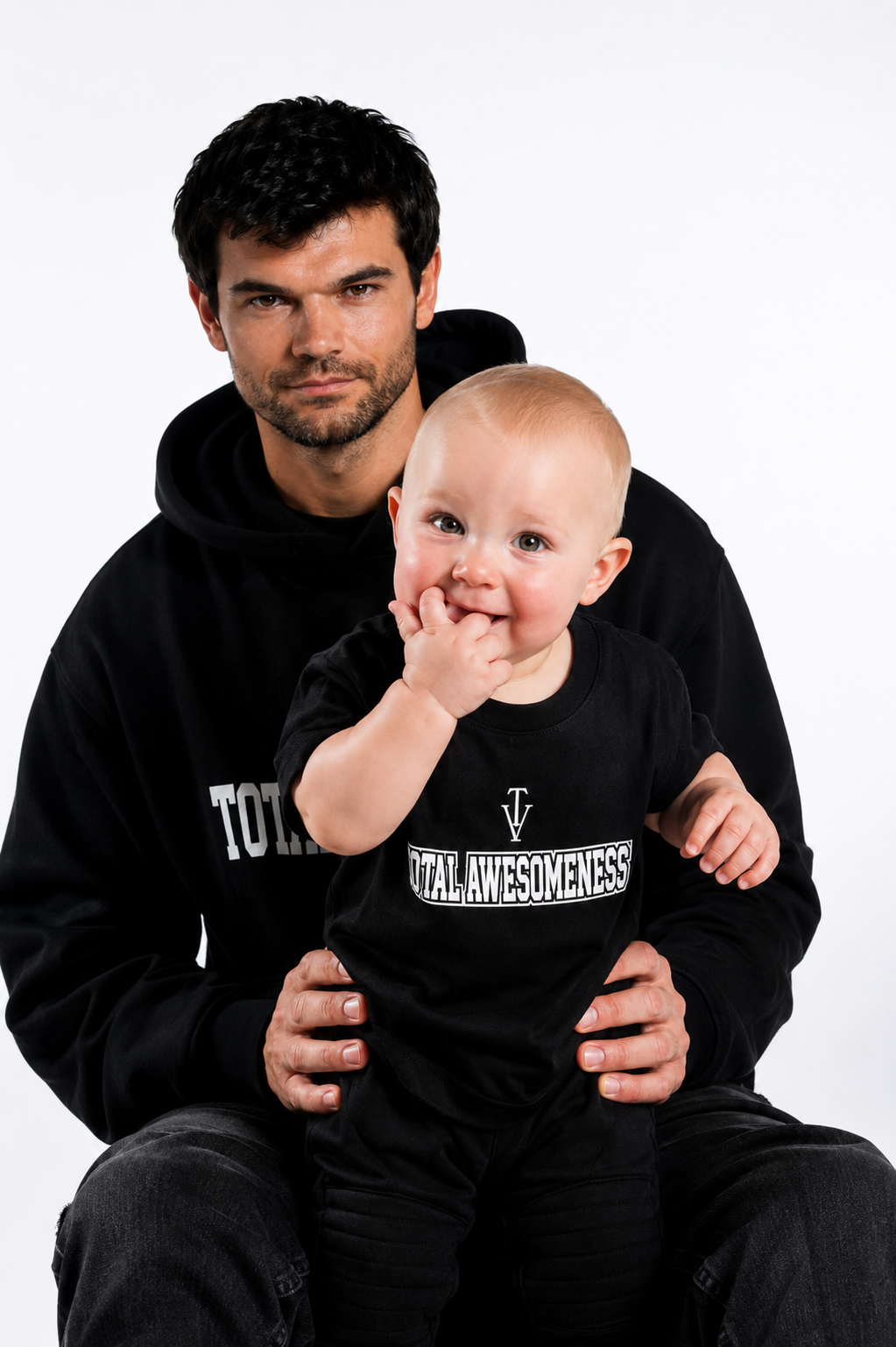 Infant Organic T-Shirt – Black - White Logo