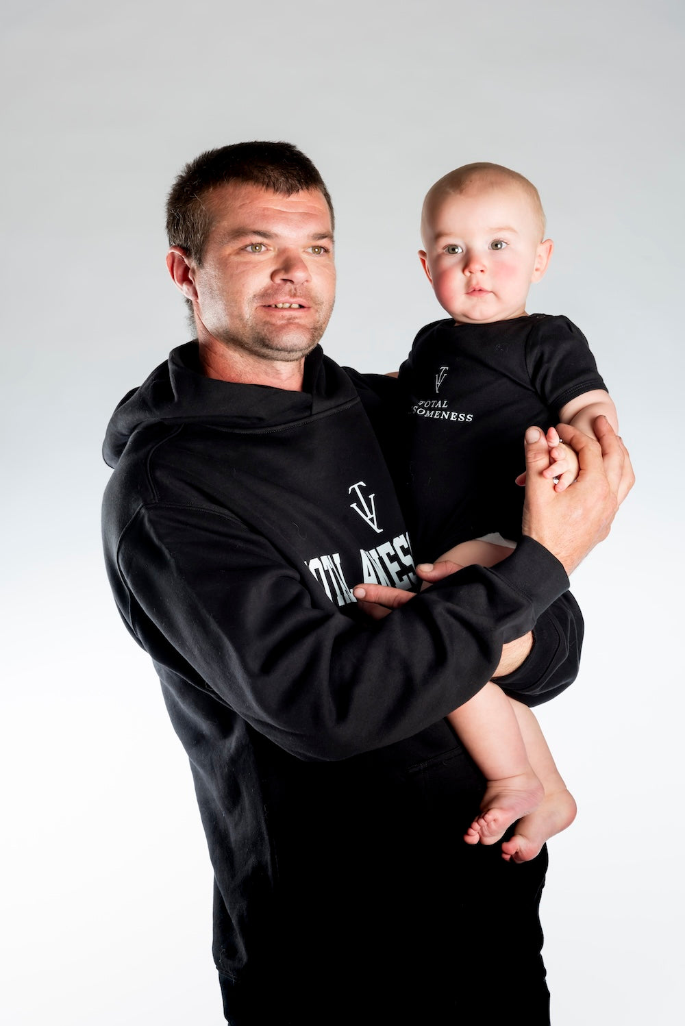 Infant Organic One-Piece - Black - White Logo