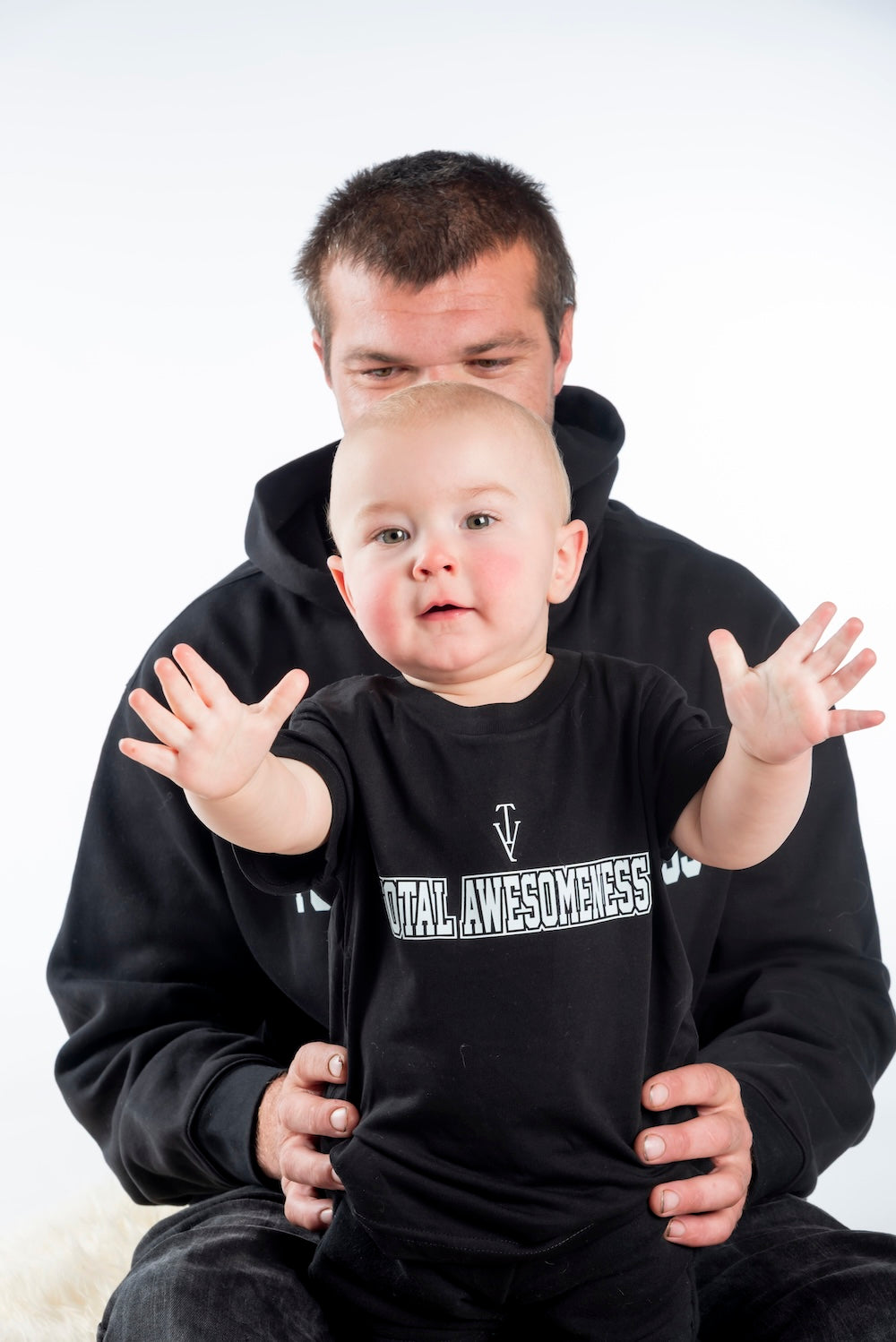 Infant Organic T-Shirt – Black - White Logo