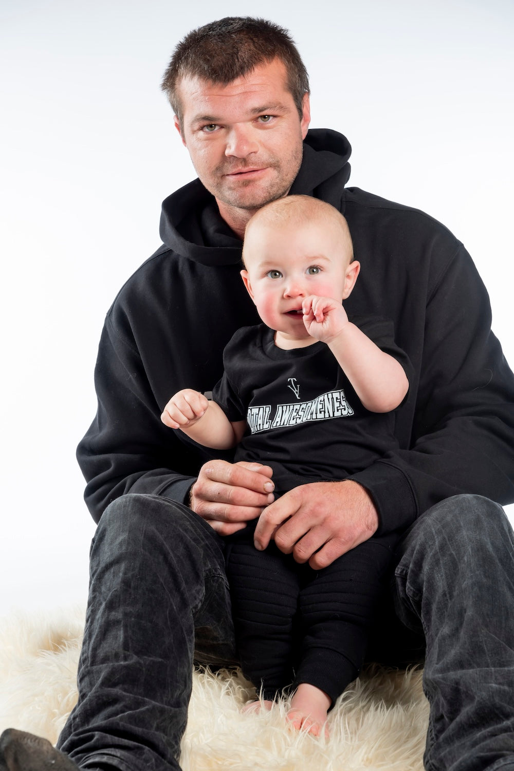 Infant Organic T-Shirt – Black - White Logo