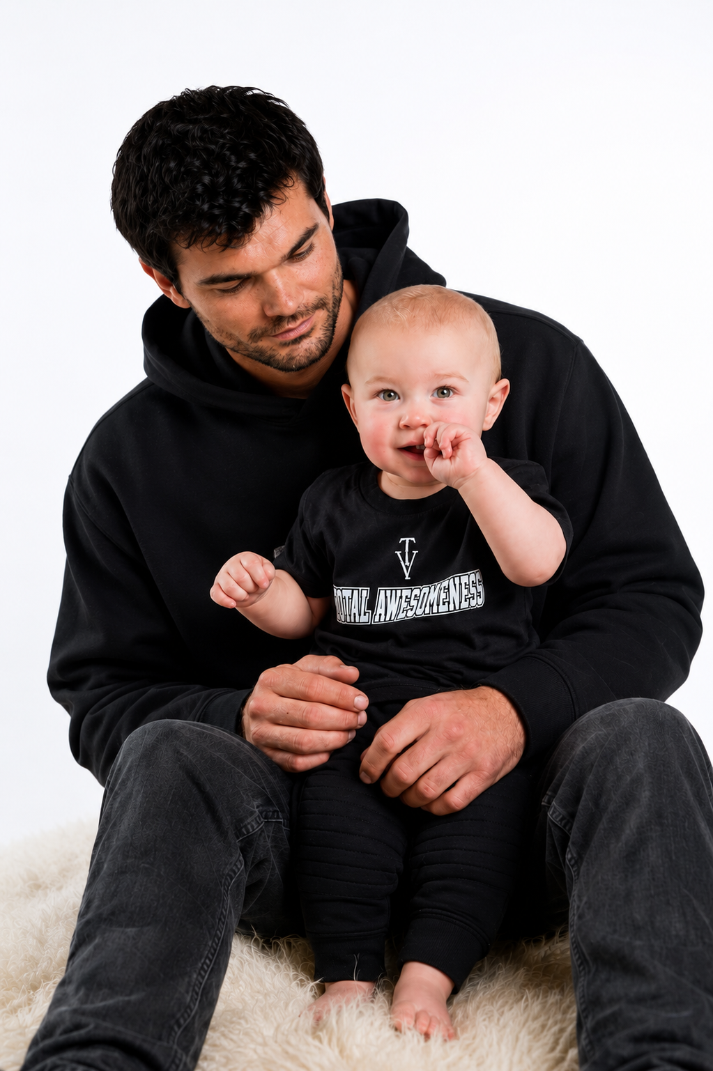 Infant Organic T-Shirt – Black - White Logo
