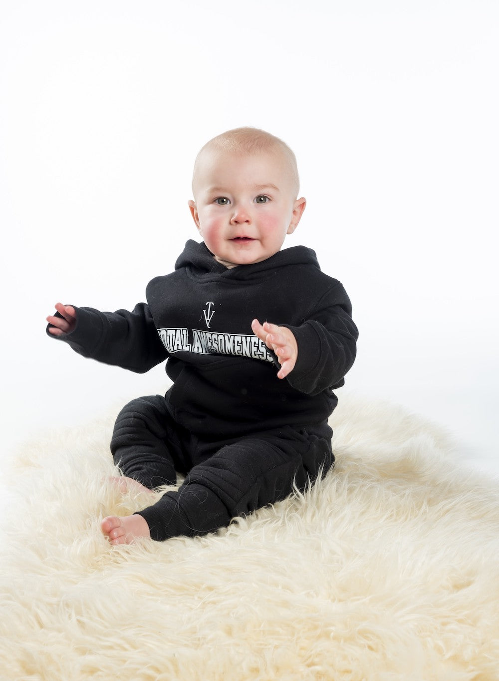 Kid's Hoodie – Black - White Logo