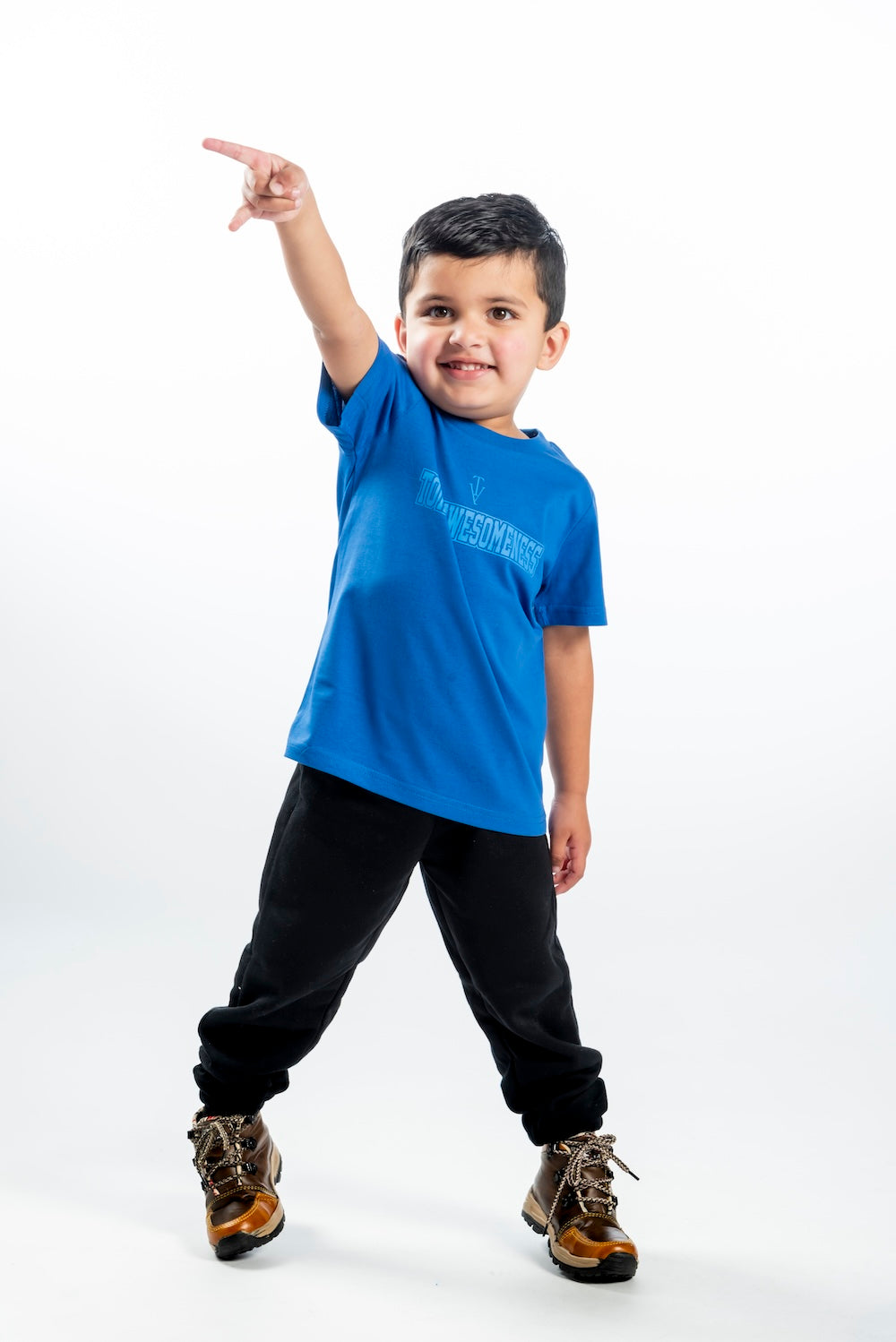 Kid's Short Sleeve T-Shirt - Bright Royal - Blue Logo