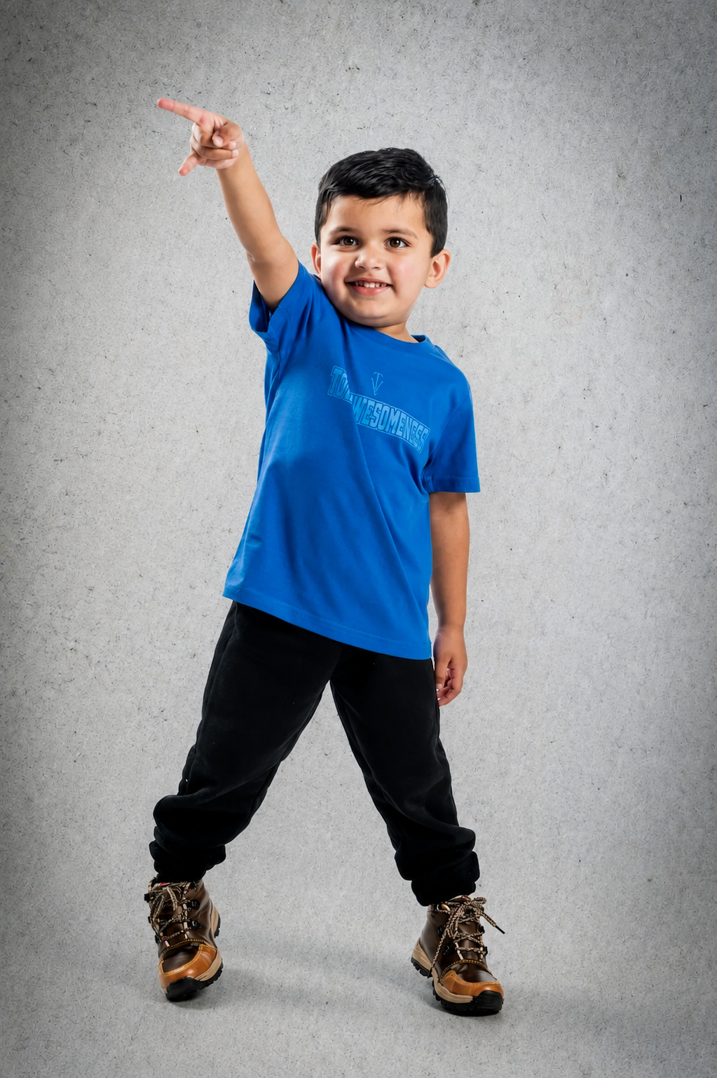 Kid's Short Sleeve T-Shirt - Bright Royal - Blue Logo