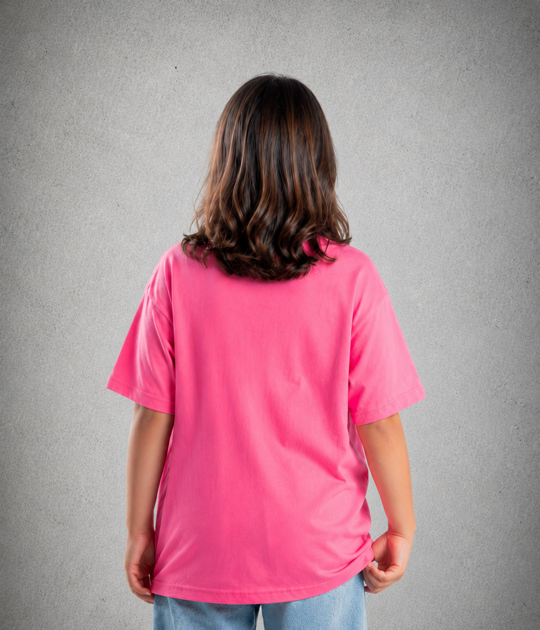 Youth Short Sleeve T-shirt - Pink - Purple Logo & Words & White Outline