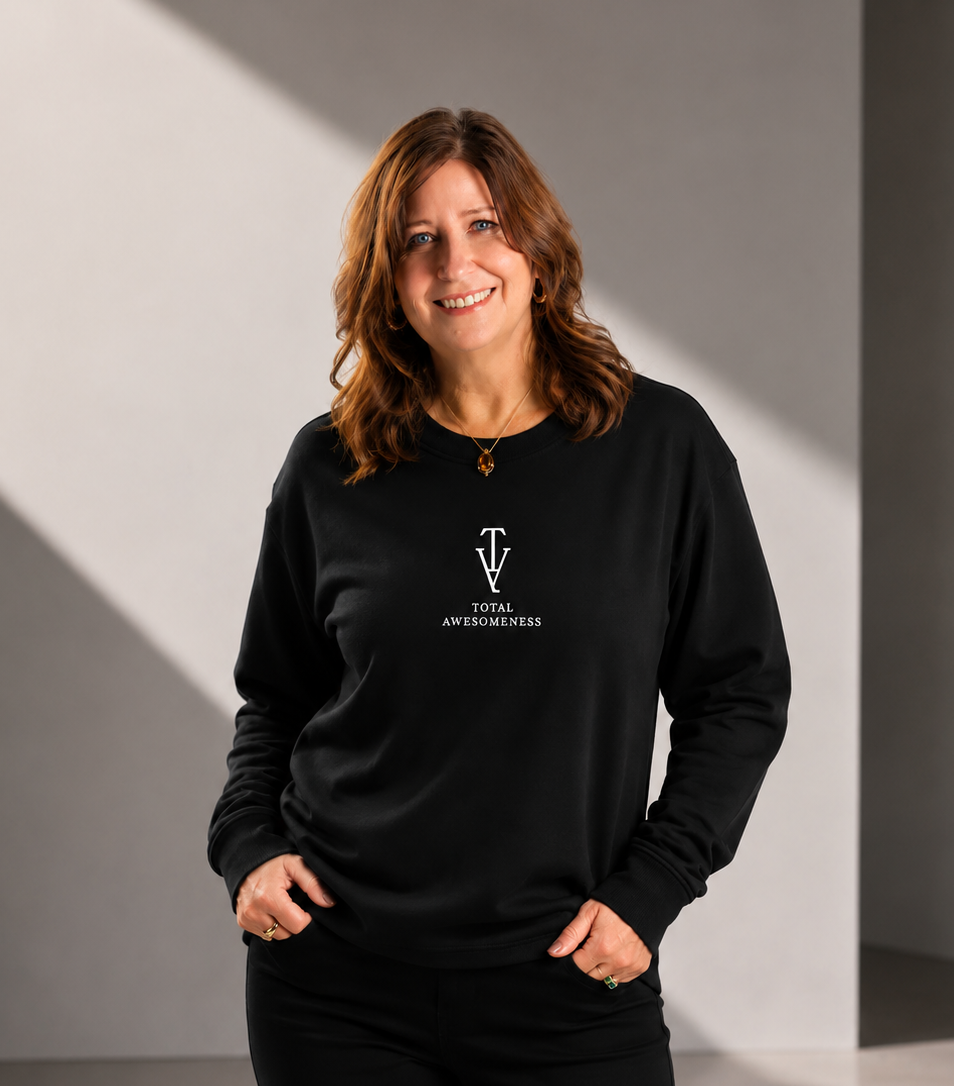 Women's Long Sleeve T-Shirt – Black - White Logo