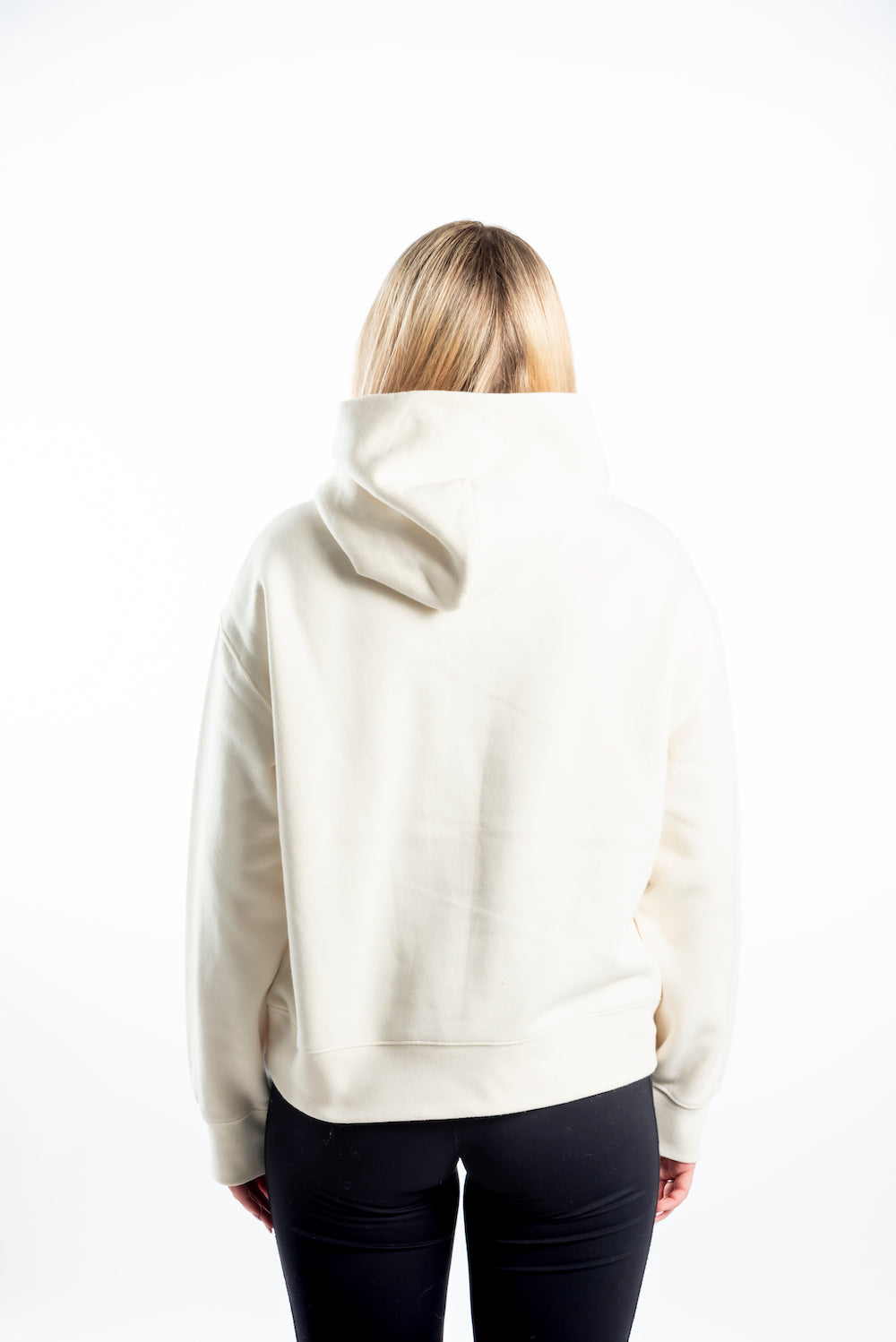 Women's Relaxed Hoodie - Ecru - Chocolate Logo - Embroidery